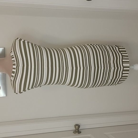 Trina Turk Zinnia Style Cream and Olive Green Striped Dress Size S, NWOT. - Picture 4 of 5